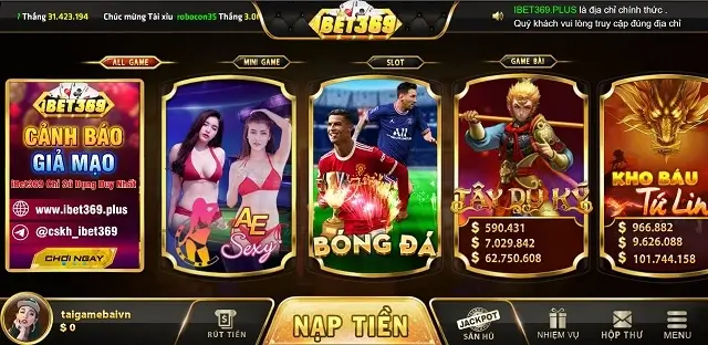 iBet369 Plus có giao diện đẳng cấp cao