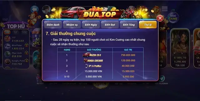 Sự kiện ngập tràn tại cổng game K8vin Club