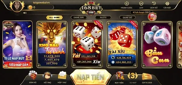 168bet Vin có giao diện rất trực quan và có tính mỹ thuật cao