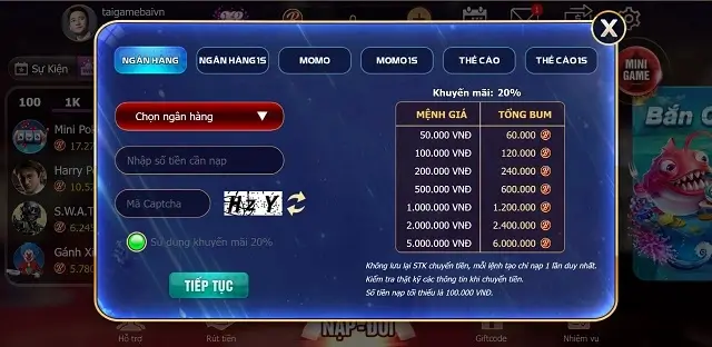 Khuyến mại nạp tiền được nhà phát hành Bum86 Win công khai