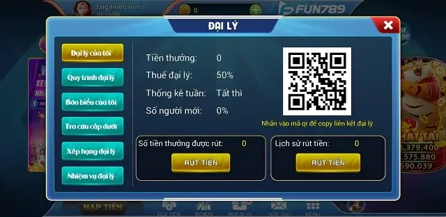 Quy trình đại lý chia hòa hồng từ Fun789b Co