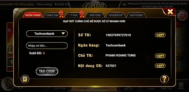 Rút tiền nhanh gọn và thống suốt tại Go88 Land