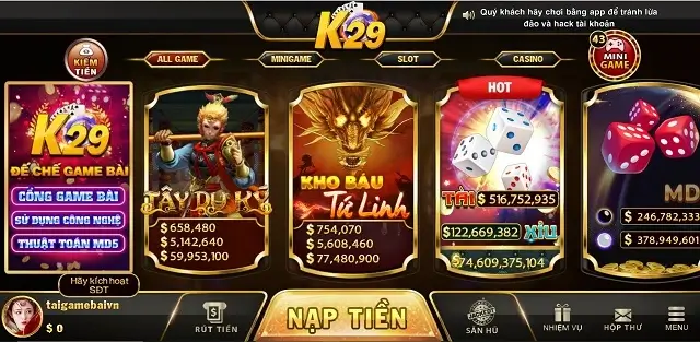 K29 Vin đang là cổng game có chỉ số tín nhiệm cao nhất thị trường