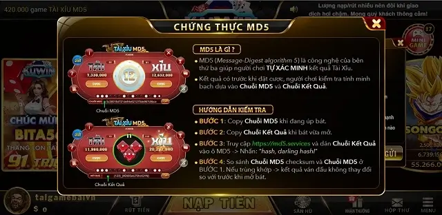 Tài xỉu MD5 của Kuvip Live là xanh chín toàn diện