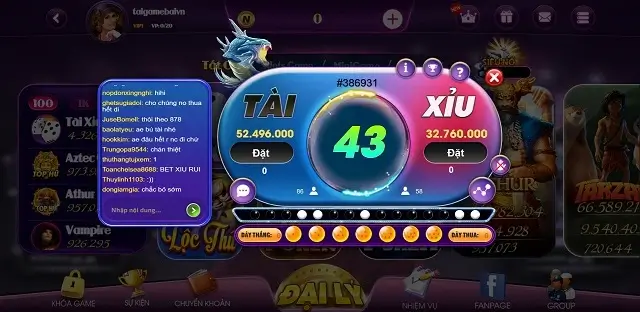 Giao diện của game tài xỉu Nohu Vc rất trực quan