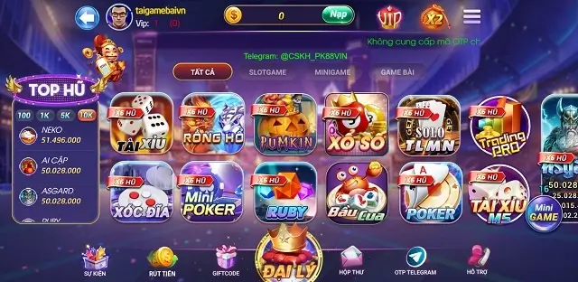 Giao diện game Pk88 Vin quá tinh tế và sang trọng