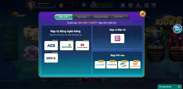 Rio66 Live công khai trong vấn đề nạp rút tiền với khách hàng