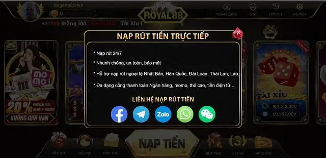 Bảng thông báo chưa từng có tiền lệ của Royal88 Fun