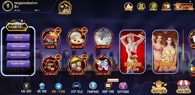 Giao diện của cổng game Thantai App đã có thay đổi lớn so với phiên bản cũ