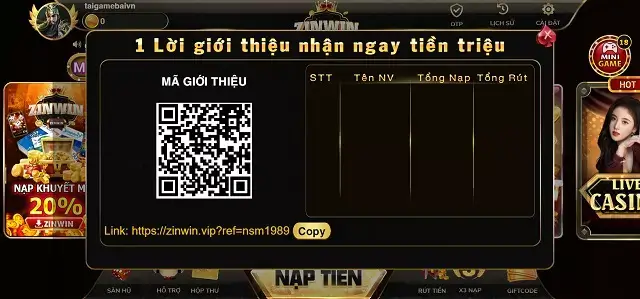 Nhiều ưu đãi từ nhà phát hành Zinwin Vip dành cho người chơi