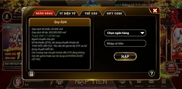 Nạp rút tỷ lệ ưu đãi trên 789ku live