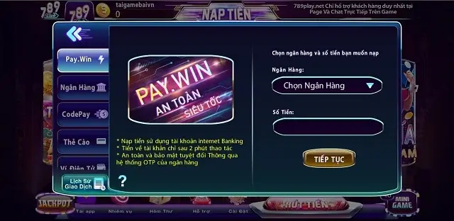 Giao dịch nhanh gọn thuận lợi trên 789Play Net bằng chuyển khoản