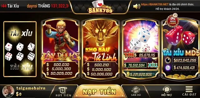 Giao diện rất thiếu chiều sâu của cổng game Bank789 Net