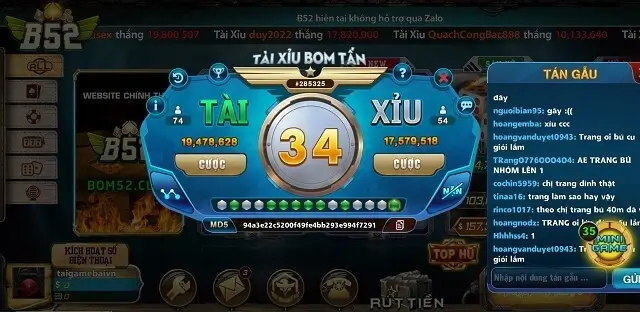 Tài xỉu Bom52 Club là trò chơi xanh chín và đẳng cấp nhất