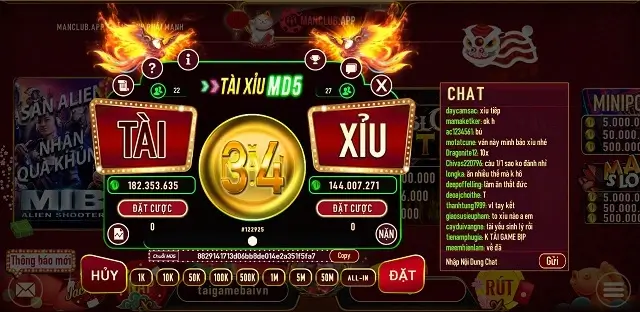 Tài xỉu MD5 của Manclub App đảm bảo xanh chín và an toàn