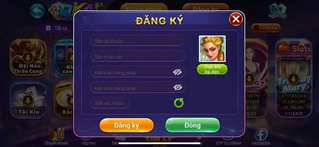 Mẫu đăng ký tài khoản game trên QKA Club