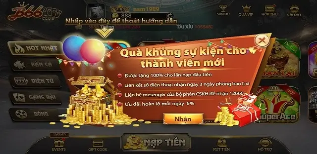 B66 Club có nhiều ưu đãi tặng code miễn phí cho người chơi