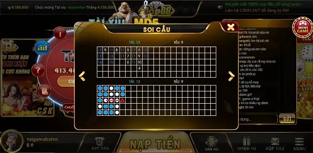 Tài xỉu Bop88 Club có nhiều cách bắt cầu rất chuẩn