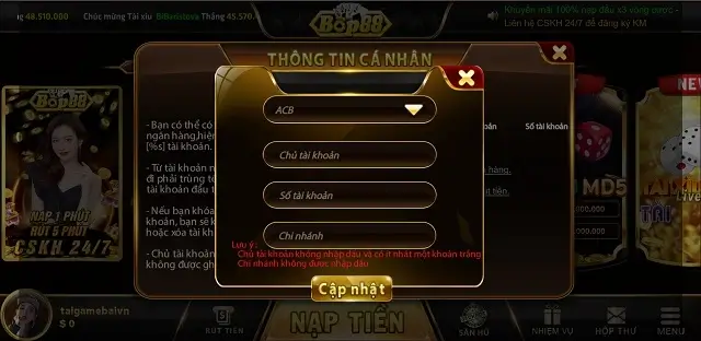 Bop88 Club hỗ trợ khách hàng rút tiền về bất cứ ngân hàng nào