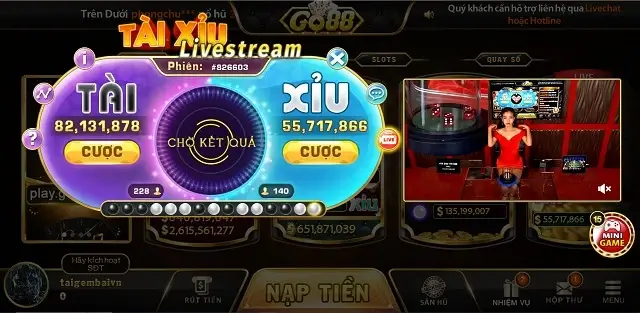 Tài xỉu Livestream là đặc thù của cổng game Go88g Com