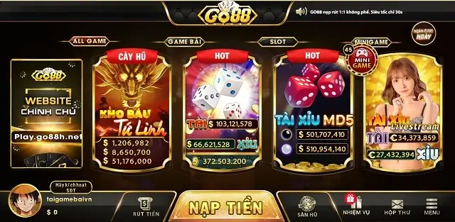 Tài xỉu Go88h Net là trò chơi xanh chín không có lừa đao