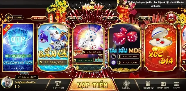 Cổng game Ku88 Top có giao diện hiện đại và trực quan