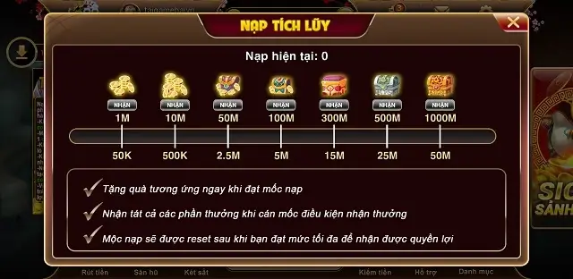 Lo88 Live có phần thưởng thêm cho người chơi nạp tiền đủ mốc quy định