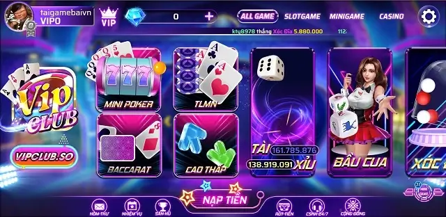 VipClub So là sản phẩm game quốc tế cao cấp