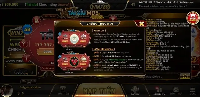 Tài xỉu Win789.life có chứng thực an toàn và xanh chín 