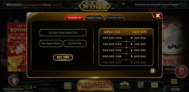 Wyn88.Vip rút tiền minh bạch và uy tín