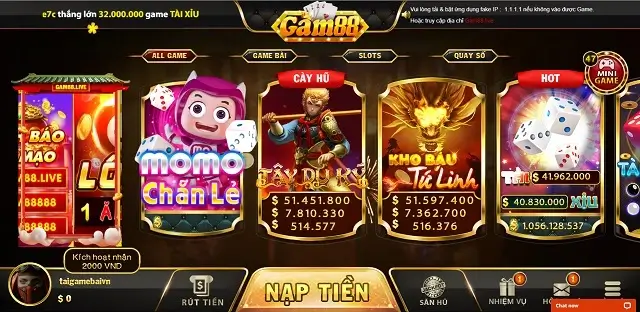 Gam88 Live mang đến dịch vụ cược tài xỉu chất lượng cao