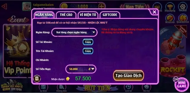 Nạp rút tiền tại Go79 Us có quy định công khai