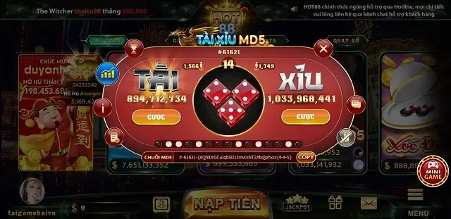 Tài xỉu Hot88 Vip xanh chín