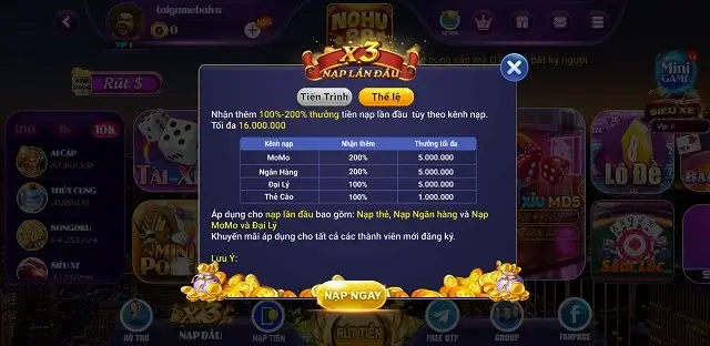 Nohu88 Bet áp dụng nhiều ưu đãi rất hấp dẫn