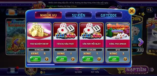 Sự kiện khuyến mãi Rikvip1 Net