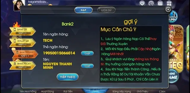 Nạp rút tiền 999.Bet