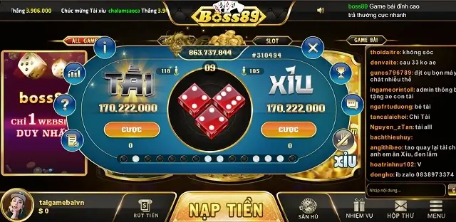 Trò chơi tài xỉu Boss89 Club