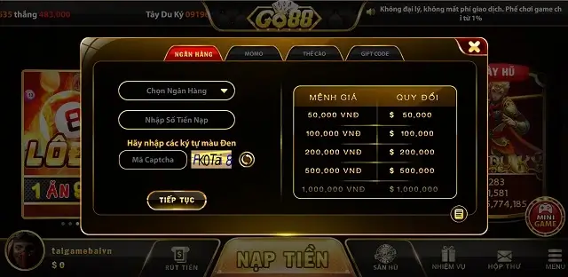 Nạp rút minh bạch tại Go88n.app