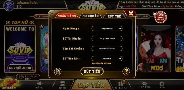 Suvip5.com rút tiền rất an toàn