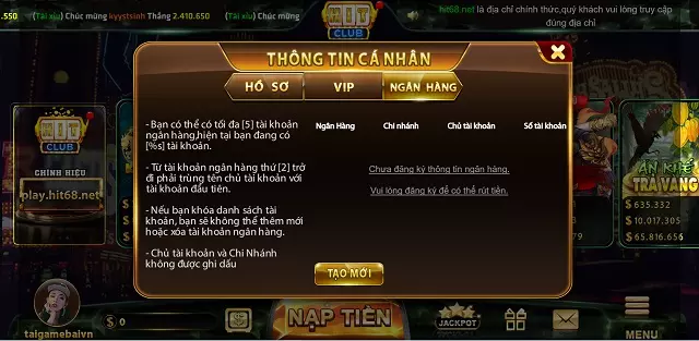 Rút tiền Hit68.Net