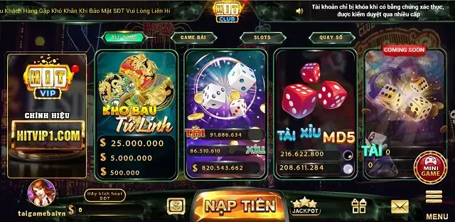 Trang web giao diện Hit1vip Com