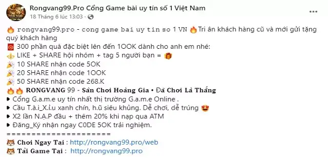 code Rongvang99 Pro