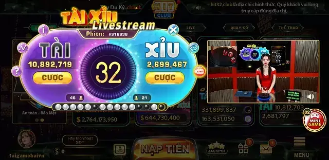 Hình ảnh live tài xỉu mới nhất của Hit32 Club