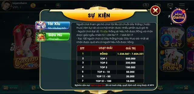 Sự kiện Event Win868 Vip