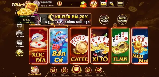 Giao diện tại của Trumclub.Net